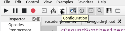 configuration button