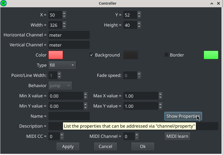 show properties
