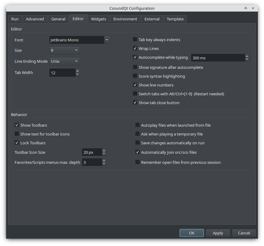 editor tab
