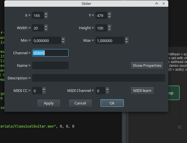 widget properties